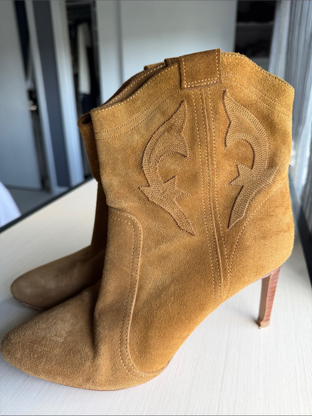 BA&SH Brown Suede Western Ankle Boots - - Picture 3 of 5